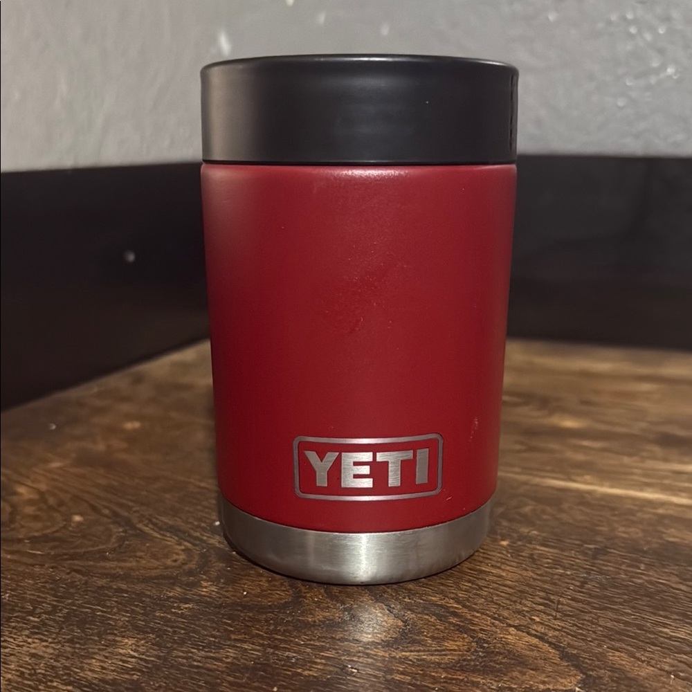 Yeti Red and Black Stainless Steel colder